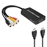 SVideo to HDMI Converter, S-Video and 3RCA CVBS Composite to Audio Video Converter Support 1080P/ 720P Compatible with PC Laptop, Xbox, PS3, DVD Playe (S-Video and 3RCA is Female