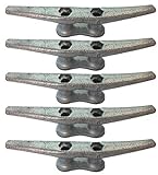 ZUJARA 6 inch Dock Cleats, 5-Pack Galvanized Iron Boat Cleat for Marine or Decorative Applications