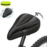 ANBOVES Gel Bike Seat Cover for Women Men Soft Silicone Bicycle Saddle Pad, Comfortable Exercise Bike Seat Cushion with Water & Dust Cover Fits Exercise Mountain Road Spin Indoor Outdoor Bike
