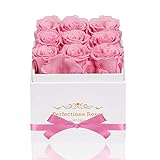 Perfectione Roses Preserved Flowers in a Box, Pink Real Roses Long-Lasting Rose Birthday Gifts for Her Anniversary Mother's Day Valentine's Day Christmas Day