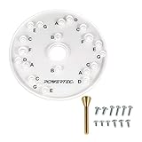 POWERTEC 71369 Dia 6-1/2' Universal Clear Acrylic Base Plate w/Centering Pin, Screws and Letter-Marked Holes, Fits Porter Cable, Bosch, Craftsman, Dewalt, Hitachi, Makita, Milwaukee, Ryobi