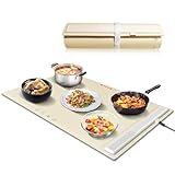 Plehood Electric Warming Tray，Foldable Silicone Food Warmer with Adjustable Temperature Control，Fast Heating & Warming Plates for Family Gatherings, Parties