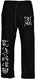 Ripple Junction Grateful Dead Men's Lounge Pants Sleep Pajama Bottoms Dancing Bears Skeleton Terrapin Stealie Logos 3XL Black