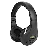 Portable Personal FM Radio Headphones with Best Reception, Walkman Wireless Headset FM Radio Ear Muffs for Walking, Jogging Powered by 2 AA Batteries(Not Included) -Black