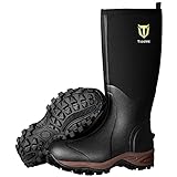 TIDEWE Rubber Neoprene Boots Men And Women, Waterproof Durable 6mm Neoprene Boot, Rain Boot Hunting Boot Arctic Outdoor Boot Men Size 5 Black (Ger Ⅱ)