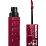 Maybelline Super Stay Vinyl Ink Longwear No-Budge Liquid Lipcolor Makeup, Highly Pigmented Color and Instant Shine, Unrivaled, Berry Burgundy Lipstick, 0.14 fl oz, 1 Count
