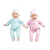 Melissa & Doug Mine to Love Twins Luke & Lucy 15” Light Skin-Tone Boy and Girl Baby Dolls with Rompers, Caps, Pacifiers - Twin Baby Dolls, First Baby Dolls For Toddlers 18 Months And Up