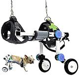 HobeyHove Adjustable Dog Cart/Wheelchair,Fordable Dog Wheelchair for Back Legs,Assist Small Pets with Paralyzed Hind Limbs to Recover Their Mobility 2 Colour 5-Size(XXXS White)