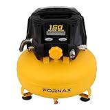 FORNAX Pancake Air Compressor with two couplers, 6 Gallon Portable Electric air compressor, 150 PSI,Oil -Free