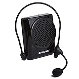 Croove Rechargeable Voice Amplifier Microphone Headset, Supports MP3 | Portable Microphone and Speaker Set with Waist/Neck Band & Belt Clip | Voice Amplifier Ideal for Teachers