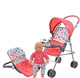 Hauck 14 inch Baby Doll Travel System with Doll Car Seat and Stroller Featuring Canopy and Play Tray