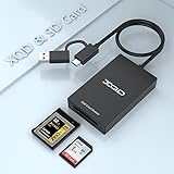 4-in-1 XQD SD Card Reader Dual-Slot Memory Card Reader, XQD Reader 5Gpbs Read 2 Cards Simultaneously Compatible with Sony XQD G/M Series, Lexar 2933x/1400x USB Mark XQD Card,SD/SDHC Card