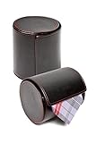Black Tie Travel Case Roll - Perfect Business Gift - Vegan Faux Leather Necktie Anti-Wrinkle Storage Case