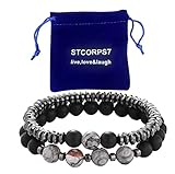 Magnetic Healing Bracelet Arthritis Pain Relief, STCORPS7 Weight Loss Energy Healthy Jewelry Therapy Heal Sleep,Hematite Bracelet for Men Women, Crystal Bring Luck and Prosperity and Happiness