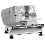 OSTBA Meat Slicer, Electric Deli Food Slicer with Removable Stainless Steel Blades, Adjustable Thickness Meat Slicer for Home Use, Easy to Clean, Ideal for Cold Cuts, Cheese, Bread, 150W