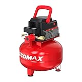 ECOMAX Air Compressor 3 Gallon Portable Pancake Tank Oil-free, 125 PSI MAX Pressure and 1/3 HP for Car and Bike Tires, Nail Gun, and Pneumatic Tools, Garage, Shop or Mechanic Accessories