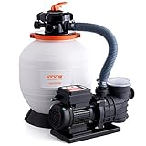 VEVOR Sand Filter Ground 14-inch, 3000 GPH, 3/4 HP Swimming Pumps System & Filters Combo Set with 6-Way Multi-Port Valve & Strainer Basket, for Domestic and Commercial Pools, White