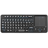 Rii K06 Mini Bluetooth Keyboard,Backlit 2.4GHz Wireless Keyboard with IR Learning, Portable Lightweight with Touchpad Compatible with Android TV Box， Mac, Laptop, Windows (Bluetooth and 2.4G Version)
