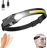 Rechargeable LED Headlamp,COB230° Wide Beam, 5 Modes of Lightweight Headlamps with Motion Sensors, Type-C USB Charging,Suitable for Night Running, Fishing, Cycling, Camping.
