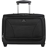 Rolling Laptop Bag, MATEIN 17 inch Wheeled Briefcase for Men Women, Waterproof Roller Work Bag Carry on Luggage Case with 2 Wheels, Overnight rolling Computer Bags for Business Travel School, Black