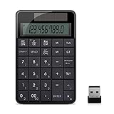 Hilitand Numeric Keypad with Calculator, Wireless Numeric Keyboard 29 Keys Numpad Keypad with USB Nano Receiver, Compatible with Windows XP/Vista / 7/8/10