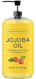 Essentially KateS Jojoba Oil 16.9 Fl. Oz - The Worlds Best and freshest - 100% Pure with No Human Contact - Maximum Conservation of The Natural Properties of The jojoba.
