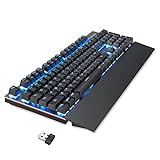 Motospeed 2.4GHz Wireless/USB Wired Mechanical Keyboard 104Keys Led Backlit Black Switches Gaming Keyboard for Gaming and Typing,Compatible for Mac/PC/Laptop