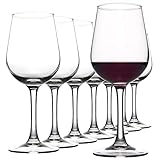 FAWLES Fully Tempered Wine Glasses, Shock Resistant Wine Glass Set for Red or White Wine, Dishwasher Safe Stem Glasses for Restaurants, Bars, Home (Set of 8, 15.5 oz)