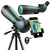 Dsoon 20-60x80 Spotting Scopes for Target Shooting with Extendable Tripod, Phone Adapter, Remote Control, Carry Bag, Spotting Scope for Bird Watching Hunting, Waterproof Spotter Scope
