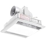 Bathroom Exhaust Fan Shower Ceiling Ventilation with LED Light, ETL Certified Quiet Bath Fan Light Combo 1.0 Sones, 110 CFM, White Ceiling Fan Vent for Home Household (Stable Light)
