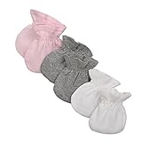 Burt's Bees Baby baby girls Mittens, No-scratch Mitts, 100% Organic Cotton, Set of 3 Gloves, Blossom Multi, One Size US