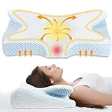 Chsuiwe Cervical Pillow for Neck Pain Relief,Contour Memory Foam Pillow with Cradles Design,Ergonomic Orthopedic Sleeping Pillow,Adjustable Neck Support Pillows for Side Sleeping,Back&Stomach Sleepers