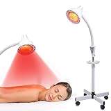 LHCYLDQ Infrared Light,275W Red Near Infrared Heat Lamp for Relieve Joint Pain and Muscle Aches,Adjustable Red Light Standing Lamp Set（White）