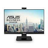 ASUS BE24EQK 23.8” Business Monitor with 1080P Full HD IPS, Eye Care, DisplayPort HDMI, Frameless, Built-in Adjustable 2MP Webcam, Mic Array, Stereo speaker, Video Conference,BLACK