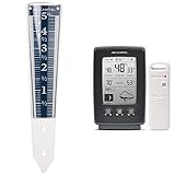 AcuRite 00829 Digital Weather Station with Forecast/Temperature/Clock/Moon Phase,Black & 00850A2 5-Inch Capacity Easy-Read Magnifying Rain Gauge, Blue,12.5-inch