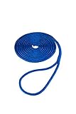 Attwood 11750-7 Solid Braided Multifilament Polypropylene (MFP) Dock Line, 3/8-Inch, 15 Feet Long, Bare Ends, Blue