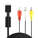 6Ft AV Cable for PS2 PS1 PS3, AV to RCA Composite Audio Video TV Cord Compatible with Playstation 1 2 3