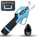 KOHAM Cordless Electric Pruning Shears with Intelligent LED Screen, 1-inch Cut Electric Pruner Battery Powered, 2pcs Backup Rechargeable Lithium Battery, 4-7 Working Hours