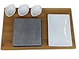 Black Rock Grill Steak On The Stone Set, Hot Rock Grill Table Top Lava Cooking Stone (One Standard Set)