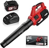 VacLife Leaf Blower Cordless with Battery and Charger-350CFM 150MPH 20V Electric Leaf Blower with Advanced Turbo & High-Speed Mode, Perfect for Lawn, Yard, Garage, Patio & Sidewalk Red (VL717)