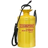 Chapin 30600 2-Gallon Professional Tri-Poxy Steel Deck Sprayer for Deck Cleaners and Transparent Stains and Sealers, Yellow/Red