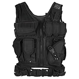 Lixada Tactical Vest Lightweight Breathable Polyester Sports Vest Outdoor Training Vest Adjustable for Adults CS/Hunting/Training