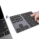 JOYEKY Bluetooth Number Pad, Wireless Numeric Keypad, USB-C Rechargeable External 34-Keys Numpad, Financial Data Entry Keyboard for iMac, MacBook Air/Pro, PC Desktop, Laptop Notebook