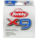 Berkley x9 Braid Superline, Crystal, 10lb test | 27 lbC | 12.1kg, 164yd | 150m Fishing Line, Suitable for Freshwater and Saltwater Environments