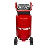 Craftsman Air Compressor, 20 Gallon Oil-Free 1.8 HP Max 175 PSI Pressure Two Quick Couplers Big Capacity, Red- CMXECXA0232043