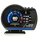 AkaBane OBD2 Gauge Display, Heads Up Display for Cars, Digital Speedometer, Tachometer, Water Temp Gauge, Multi-Data Smart Gauge (A500)