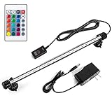 iKefe 15' Color Changing LED Fish Tank Aquarium Submersible Light with Remote/Colored Aquarium LED Tank Lights Fixture for Underwater Decorations, Plant Grow, Saltwater Freshwater Fish, KR5015