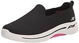 Skechers Women's Go Walk Arch Fit-Grateful Sneakers, Black/Hot Pink, 9