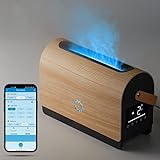 Airthereal Smart WiFi 500ml Flame Diffuser with 9 Changing Colors, Flame Fire Aroma Essential Oil Diffuser, Ultrasonic Cool Mist Humidifier with Adjustable Mist Mode, Timer, LED Flame Lighting Effect