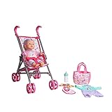 Dream Collection, Baby Doll Care Gift Set with Stroller - Lifelike Baby Doll and Accessories for Realistic Pretend Play, Posable Soft Toy - 12”